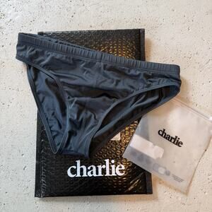 Charlie by MZ Gray Silver Metal Men's Lifeguard Brief Small